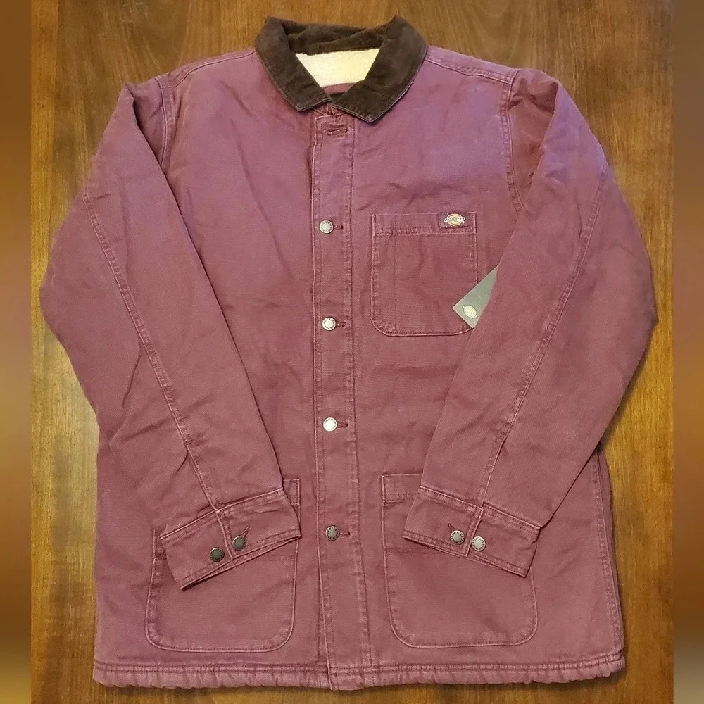 Dickies Stonewashed Duck Lined Chore Coat in Stonewashed Grape Wine Size XL NWT